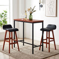 Bar Table & Stool Set – 3 Pieces, Brown & Black