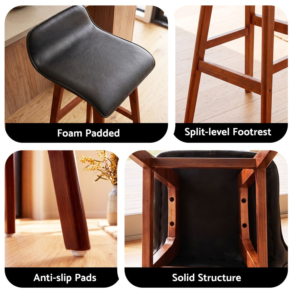 Bar Table & Stool Set – 3 Pieces, Brown & Black