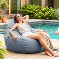 Outdoor Bean Bag Chair with Foam Filling – Grey