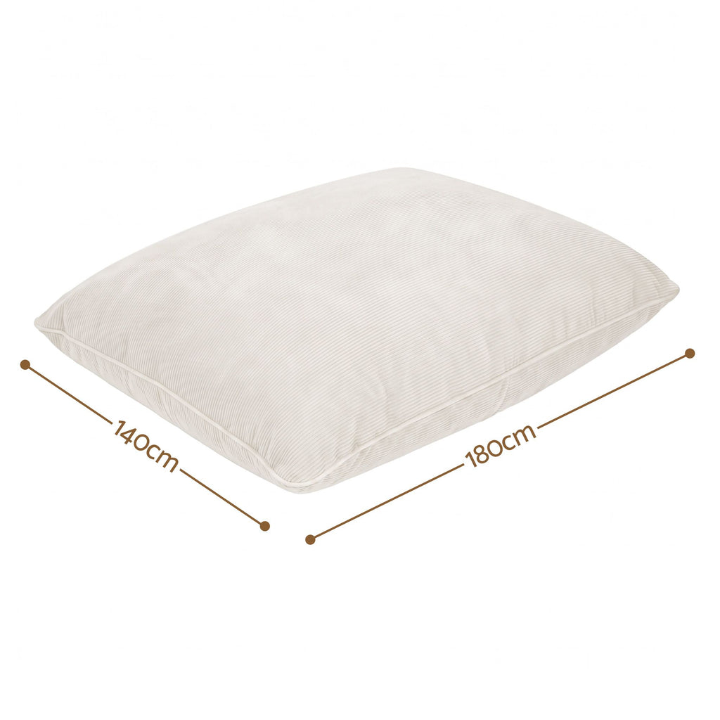 3-in-1 Corduroy Bean Bag Cover – Beige, No Filling