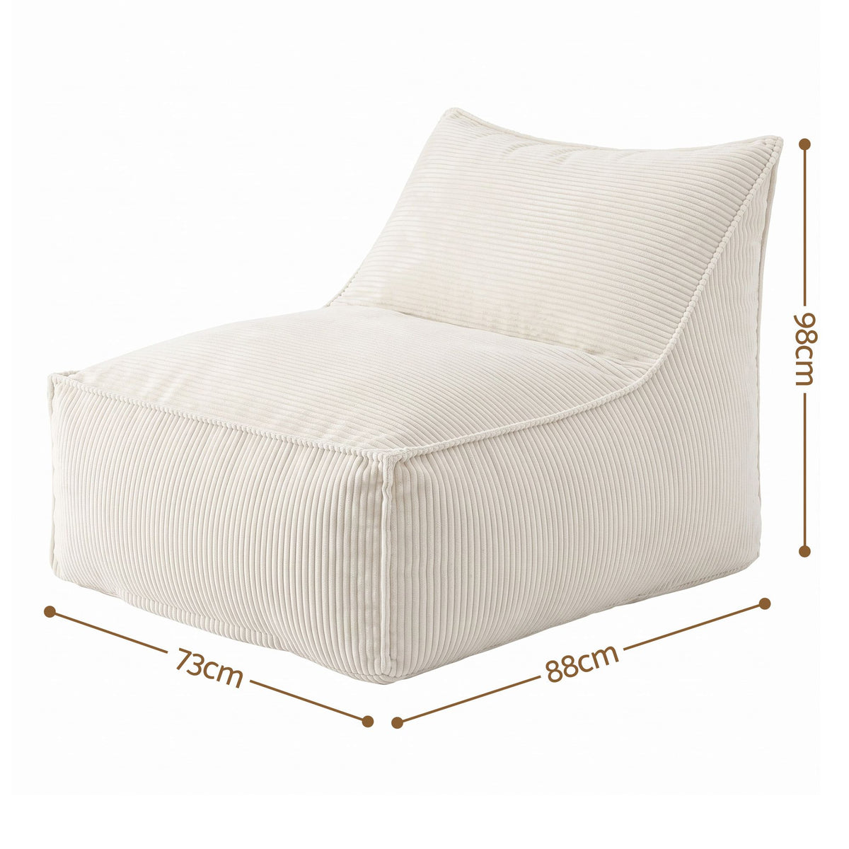 Bean Bag Cover – Corduroy Lounge, Beige, No Filling