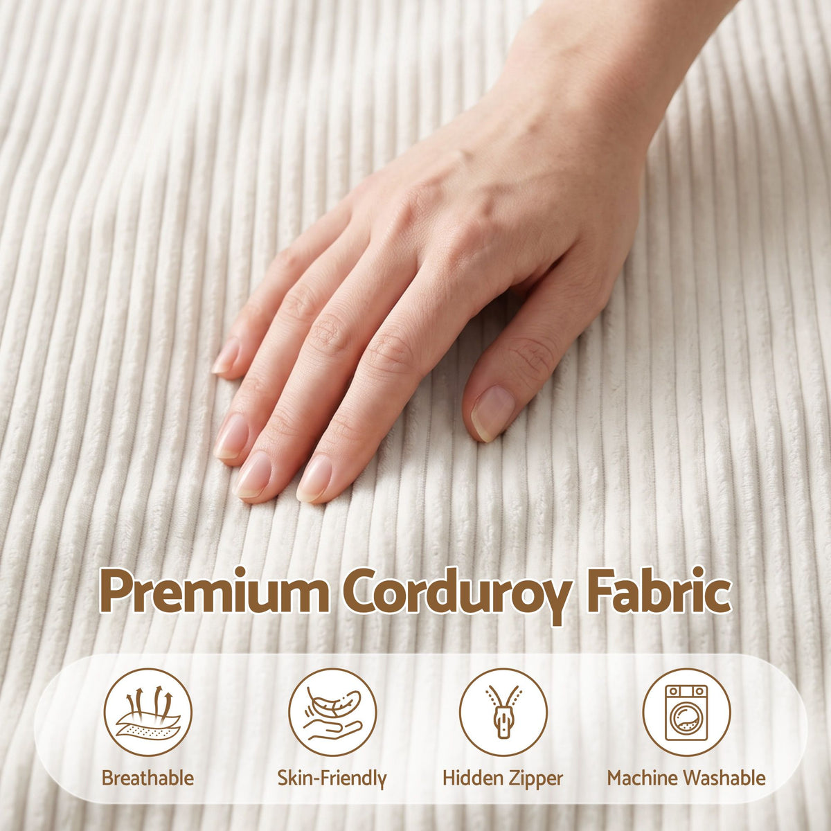 Bean Bag Cover – Corduroy Lounge, Beige, No Filling