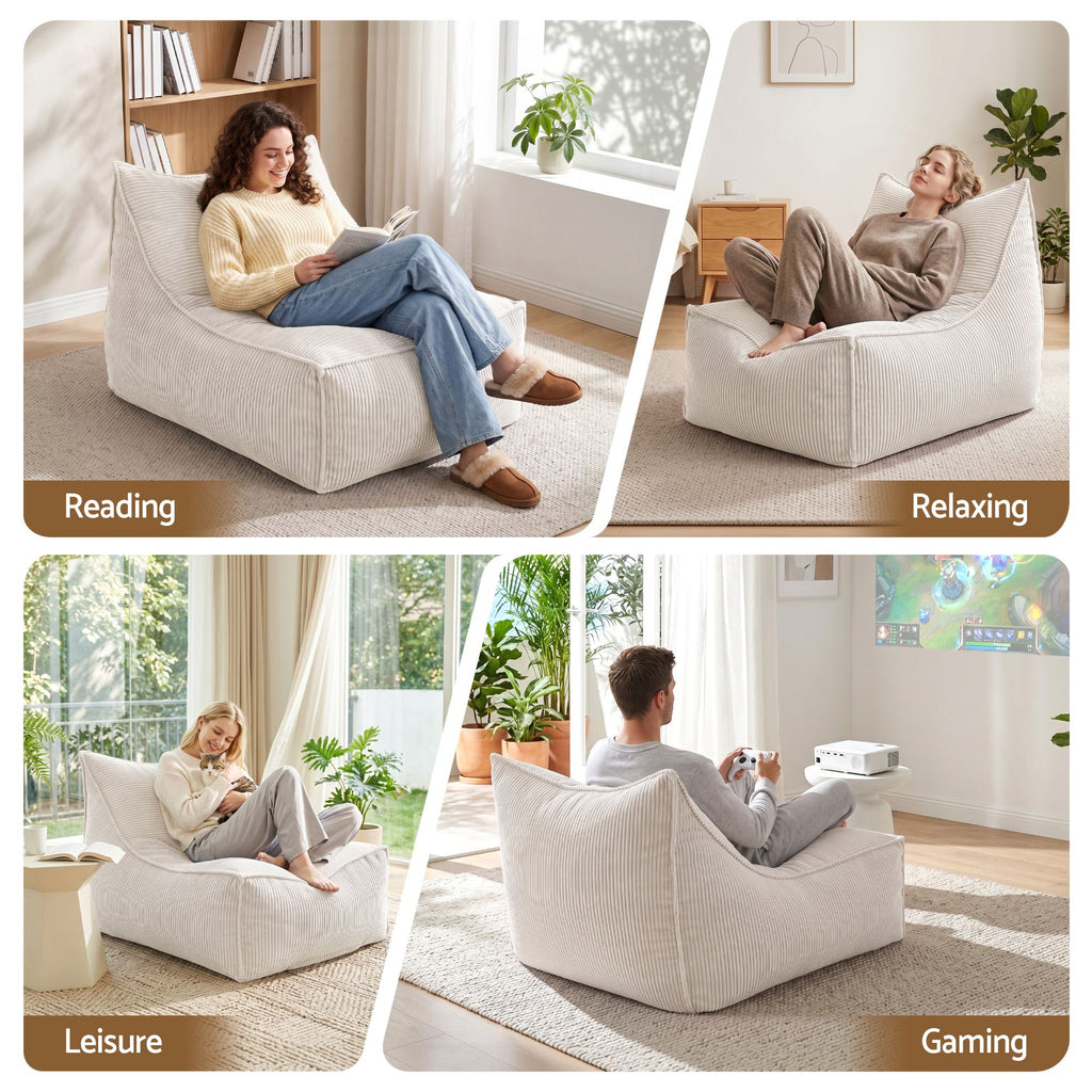 Bean Bag Cover – Corduroy Lounge, Beige, No Filling