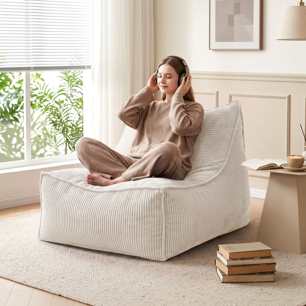 Bean Bag Cover – Corduroy Lounge, Beige, No Filling