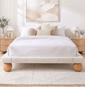 Bed Frame with 2 Bedside Tables – Queen, Bouclé