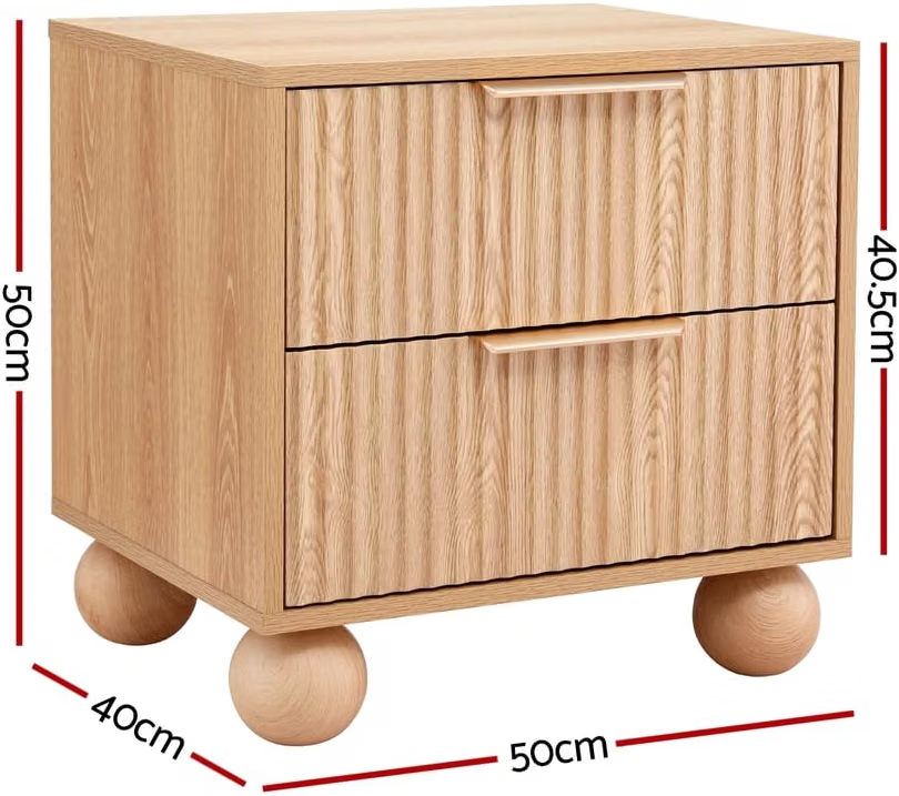Bed Frame with 2 Bedside Tables – Queen, Bouclé
