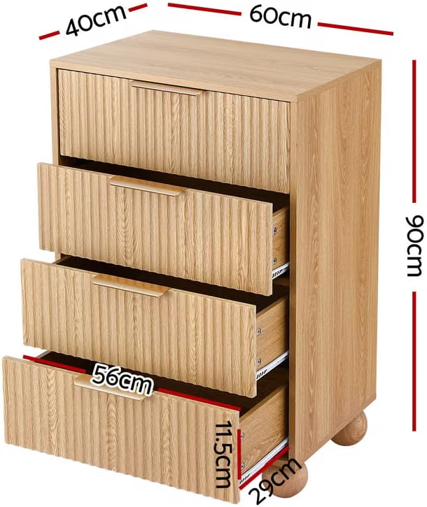 Bed Frame with 2 Four-Drawer Chests – Queen, Bouclé