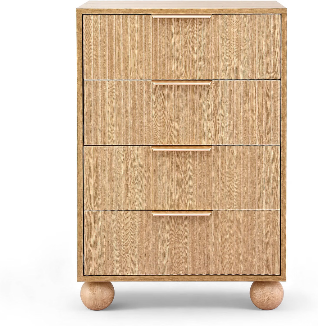 Bed Frame with 2 Four-Drawer Chests – Queen, Bouclé