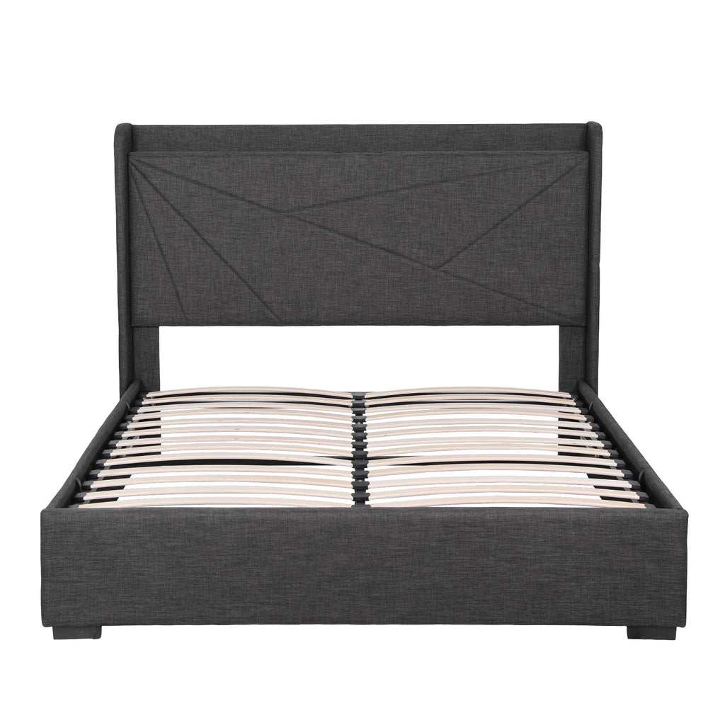 Artiss MORFEI Gas Lift Storage Bed Frame - Charcoal Grey