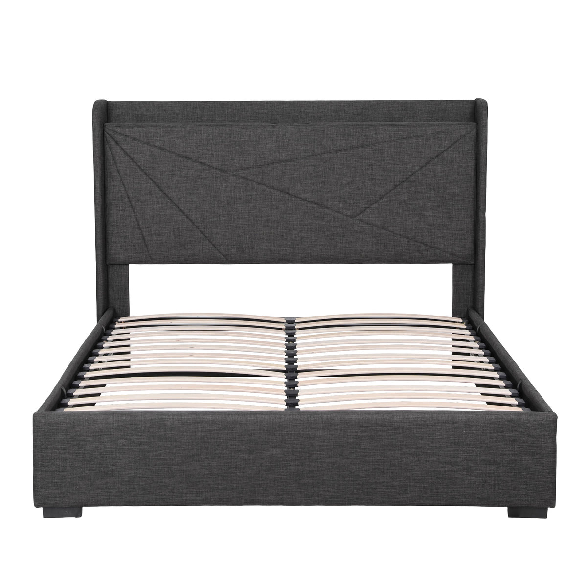 Artiss MORFEI Gas Lift Storage Bed Frame - Charcoal Grey