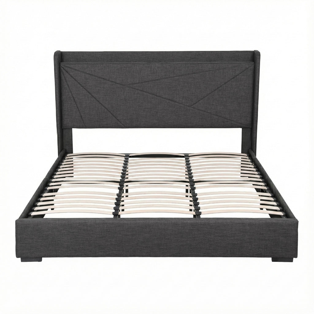 Artiss MORFEI Gas Lift Storage Bed Frame - Charcoal Grey
