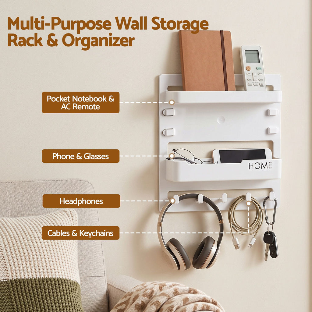 Bedside Wall Shelf – Self-Adhesive, White