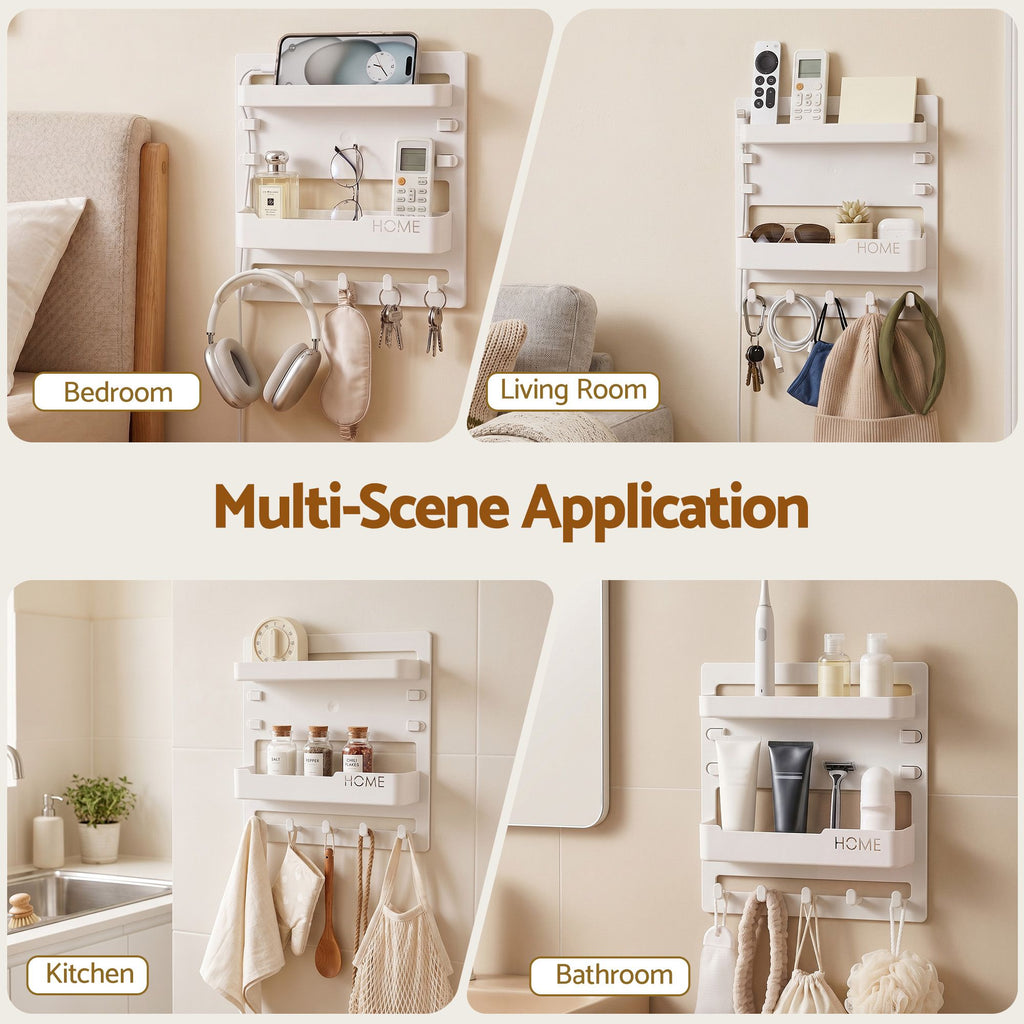 Bedside Wall Shelf – Self-Adhesive, White