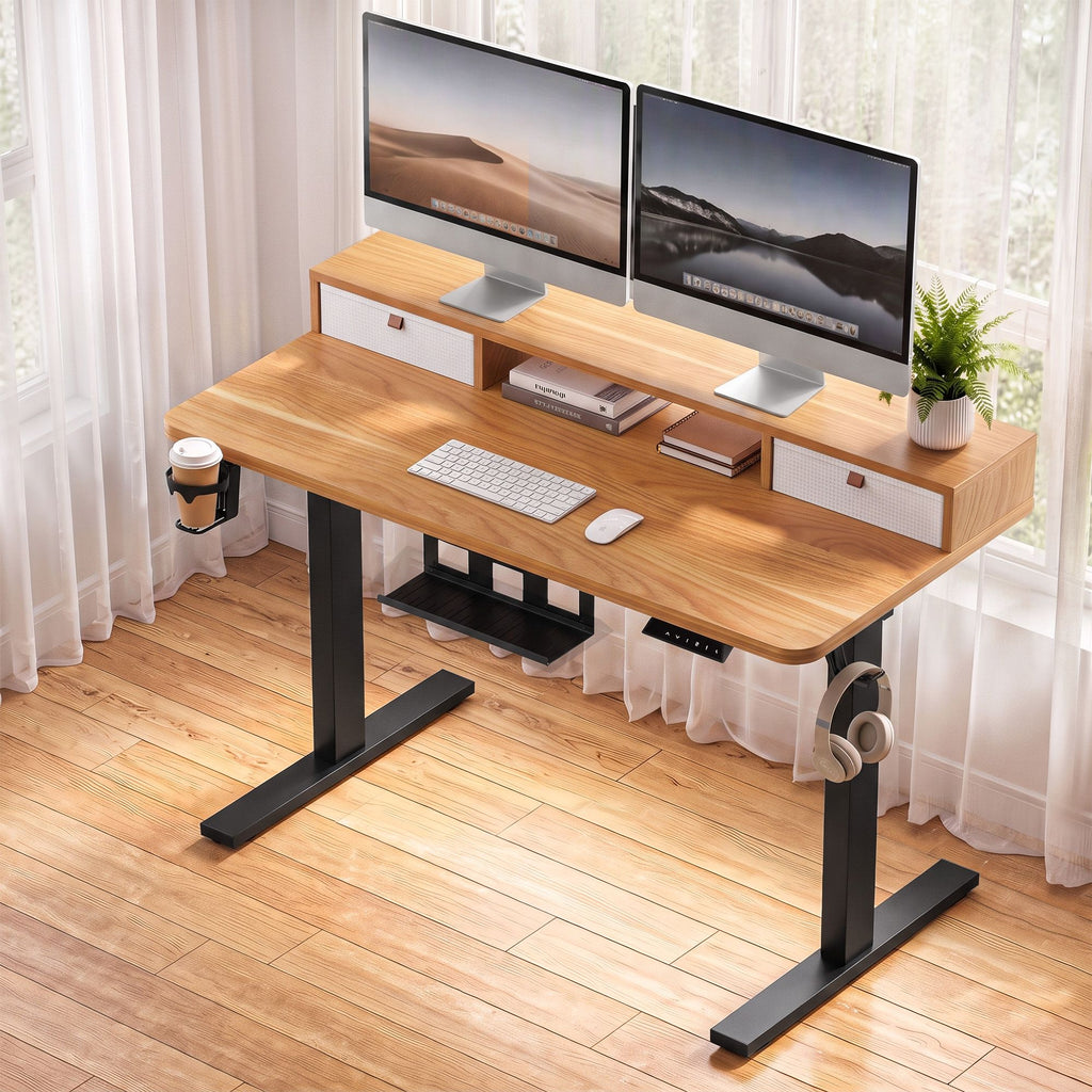 Electric Standing Desk – 120 cm, Oak