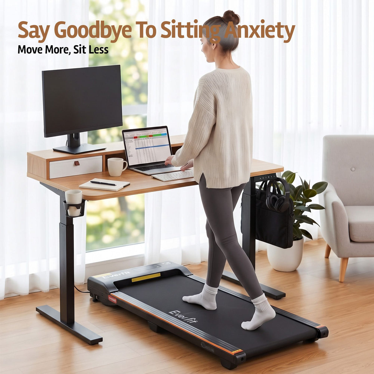 Electric Standing Desk – 120 cm, Oak