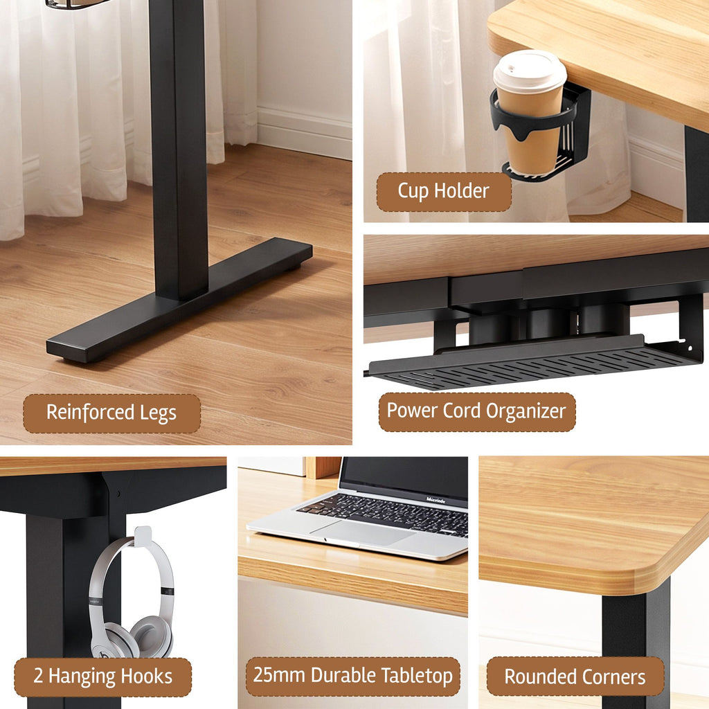 Electric Standing Desk – 120 cm, Oak