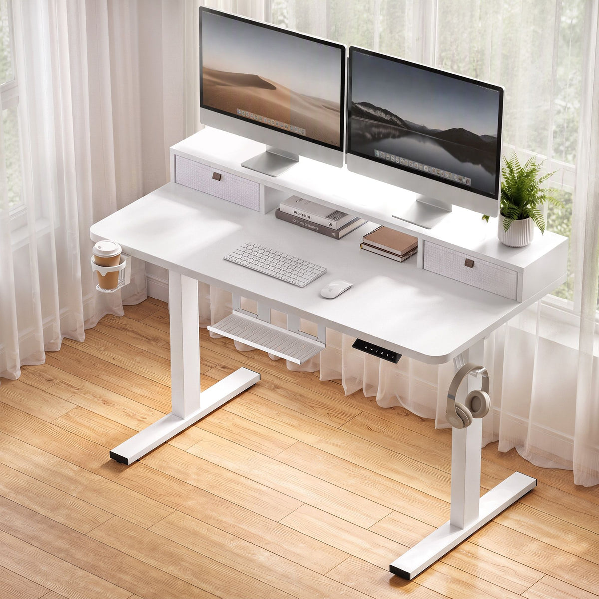 Electric Standing Desk – 120 cm, White