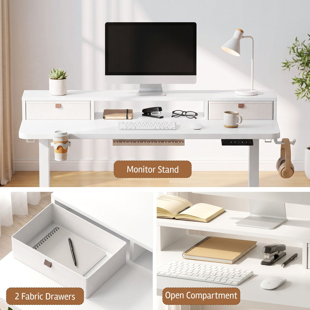 Electric Standing Desk – 120 cm, White