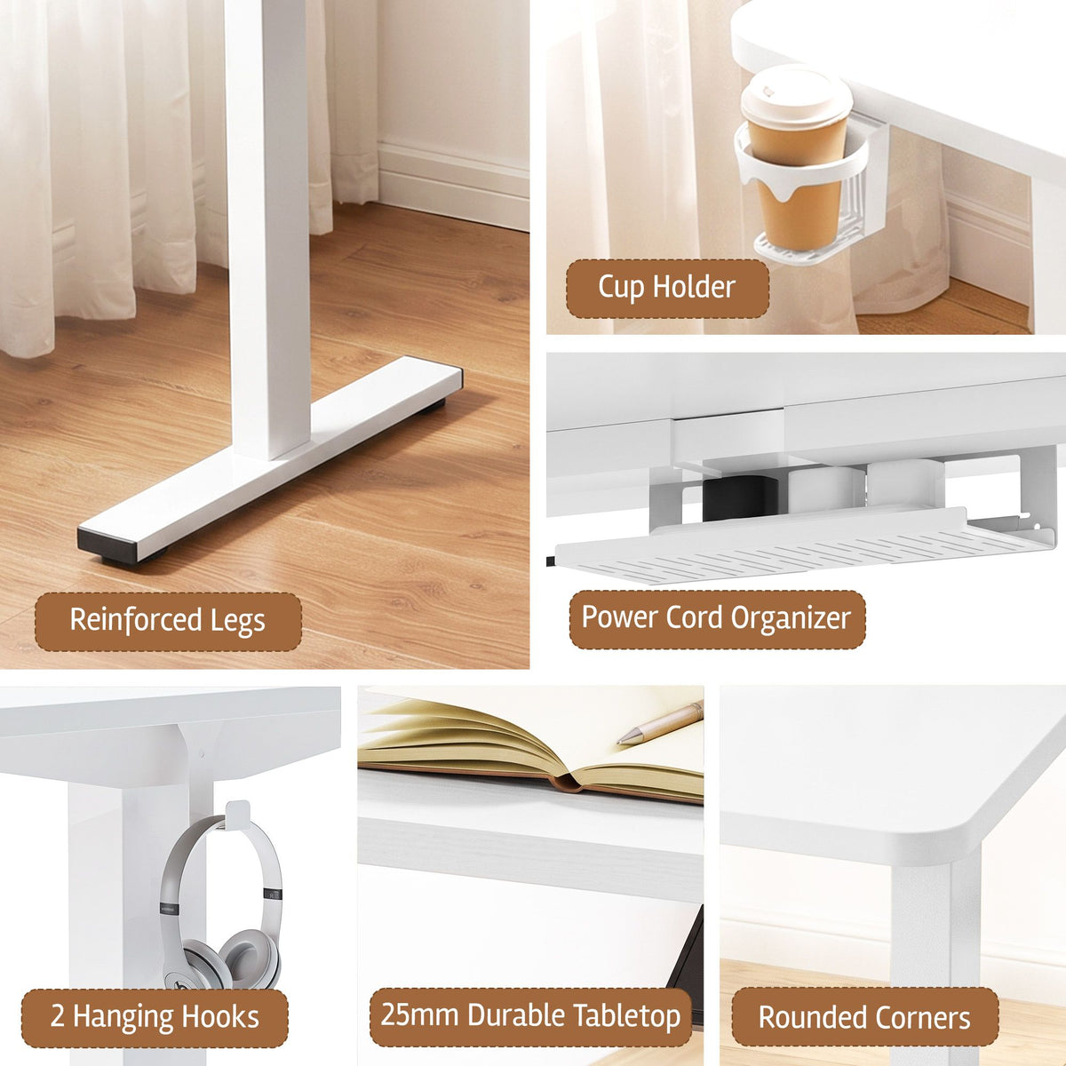 Electric Standing Desk – 120 cm, White