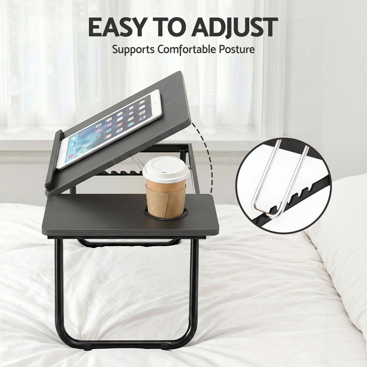 Laptop Bed Desk – Foldable, Black
