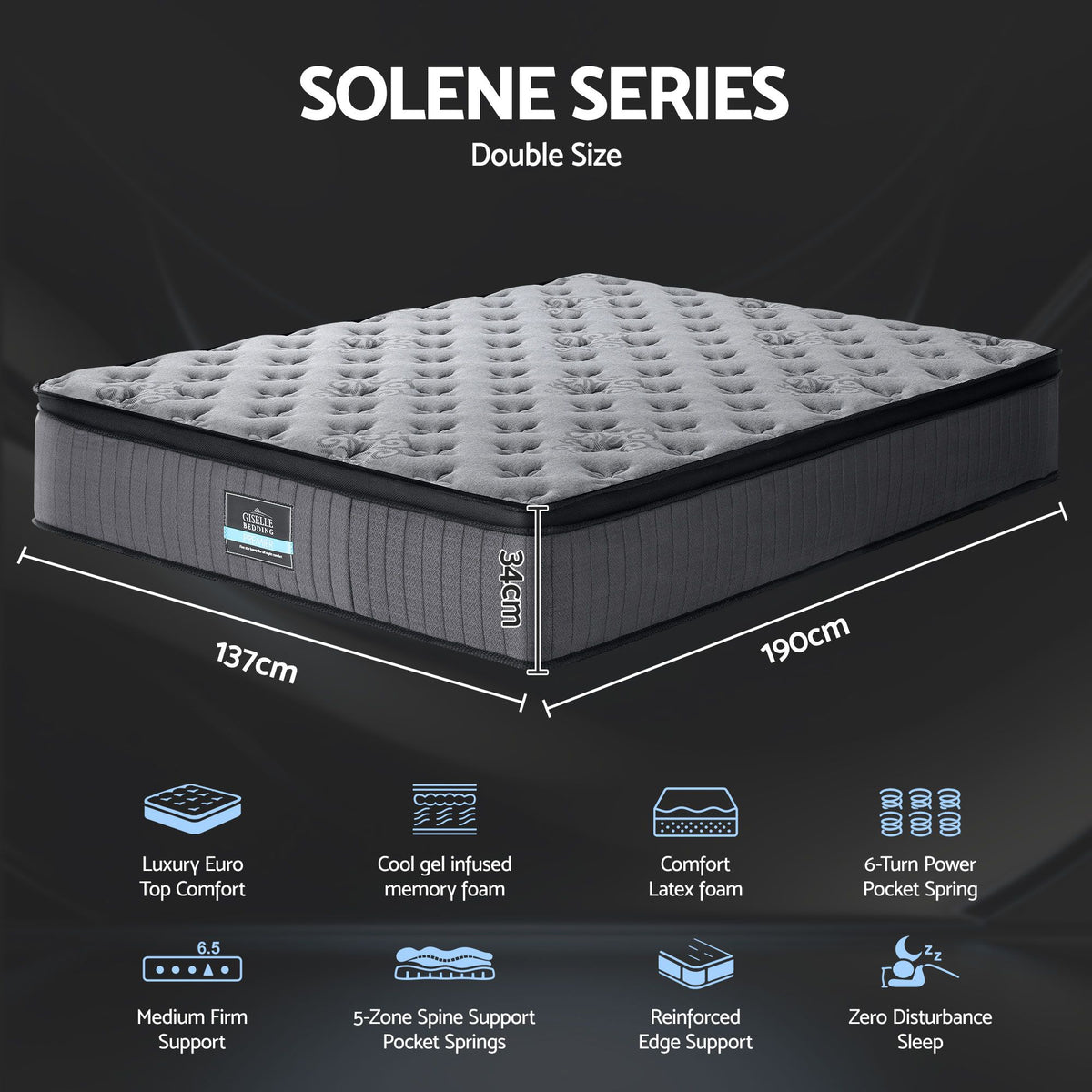 Bed Mattress Giselle 34cm Double
