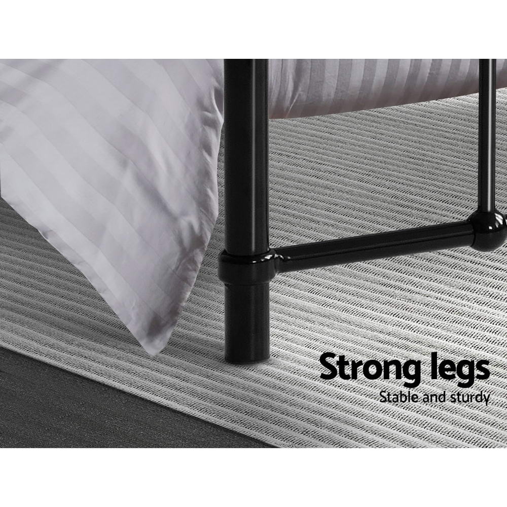 Artiss LEO Metal Bed Frame - Black