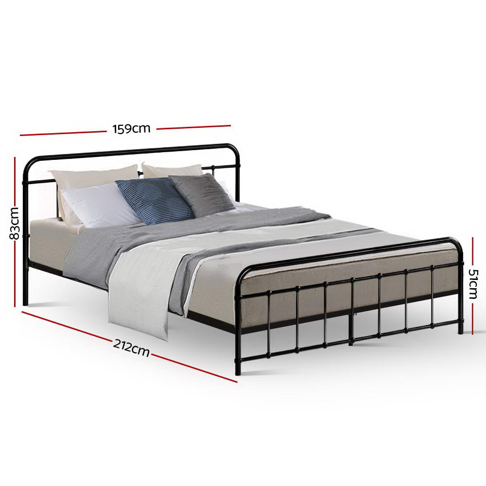 Artiss LEO Metal Bed Frame - Black