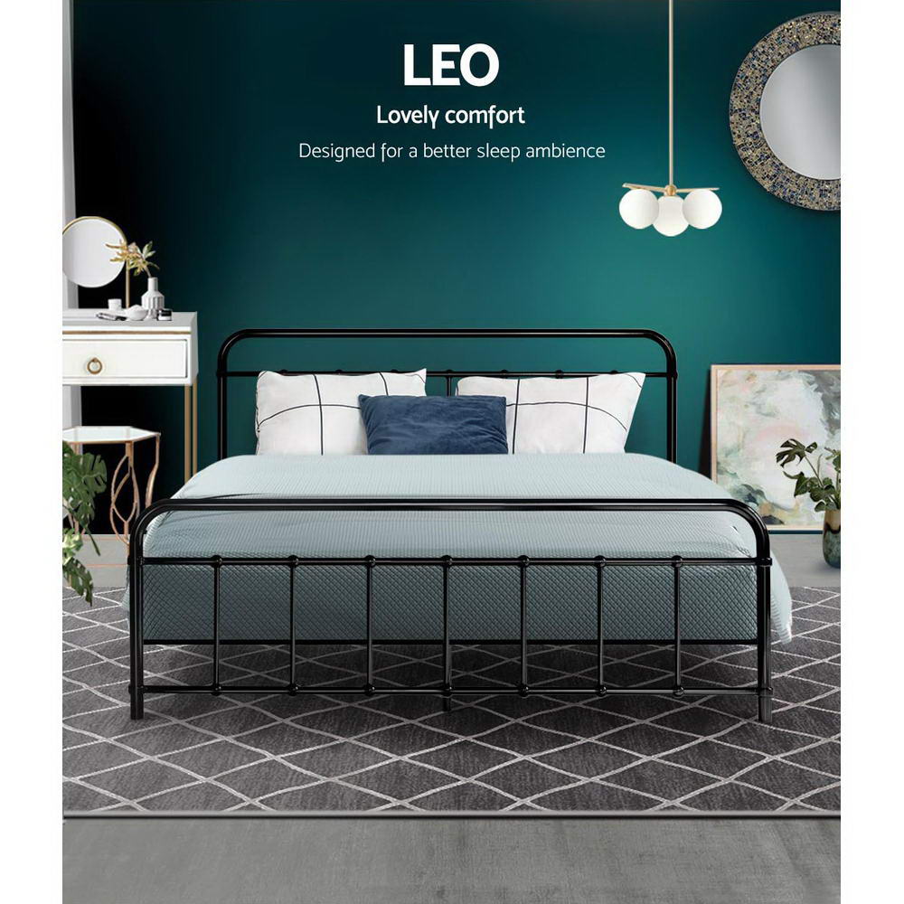 Artiss LEO Metal Bed Frame - Black