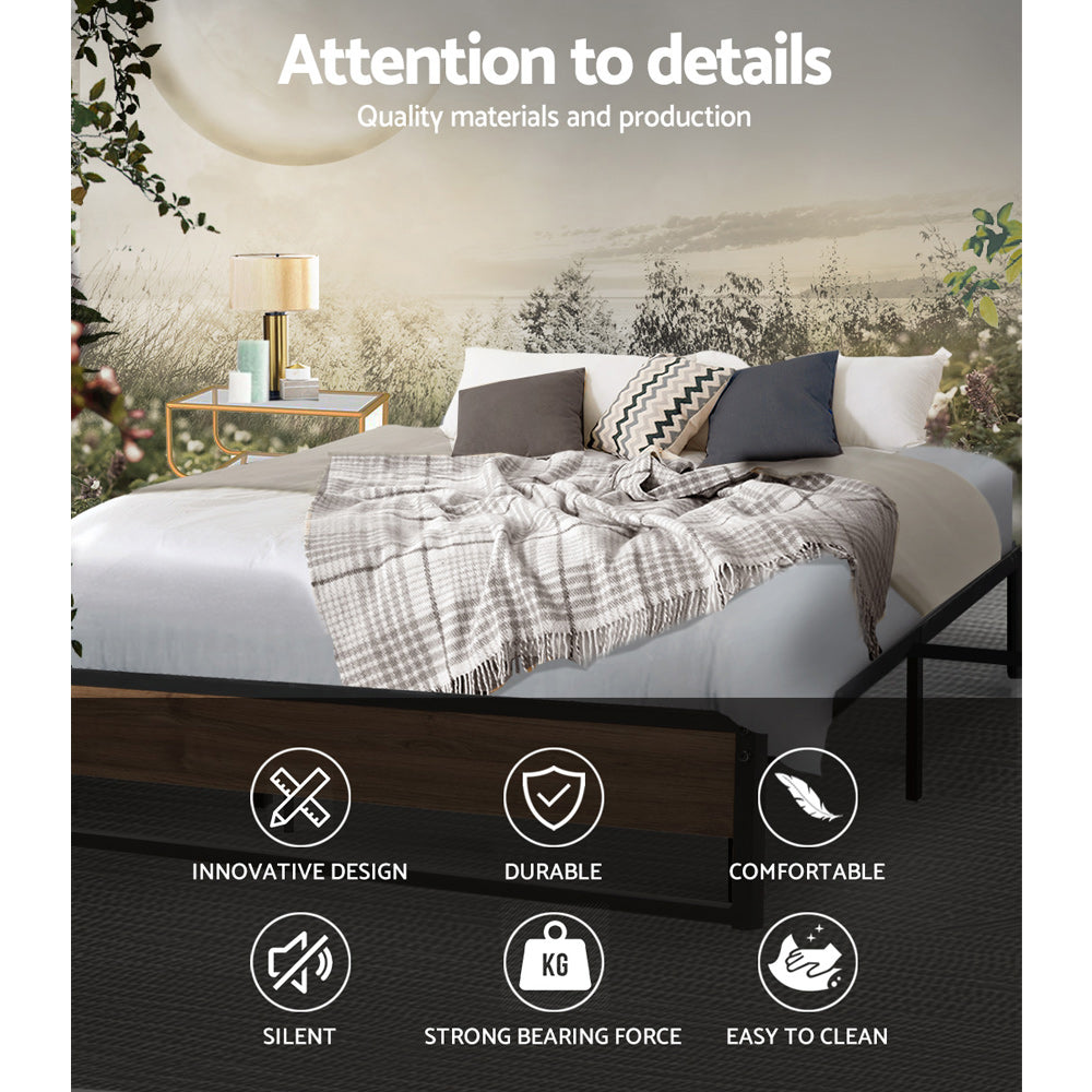 Artiss OSLO Metal Bed Frame - Black