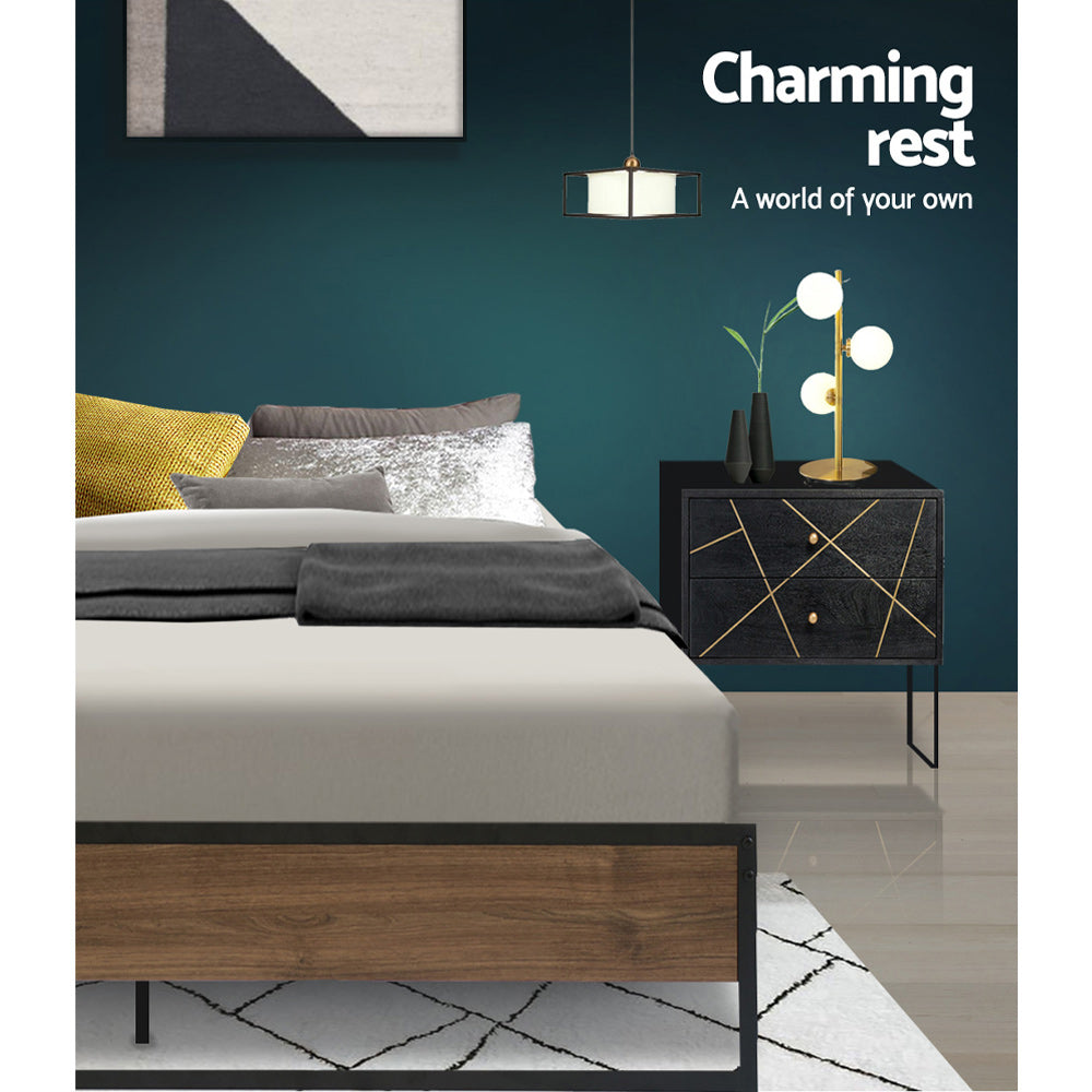 Artiss OSLO Metal Bed Frame - Black