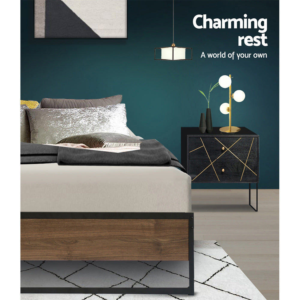 Artiss OSLO Metal Bed Frame - Black
