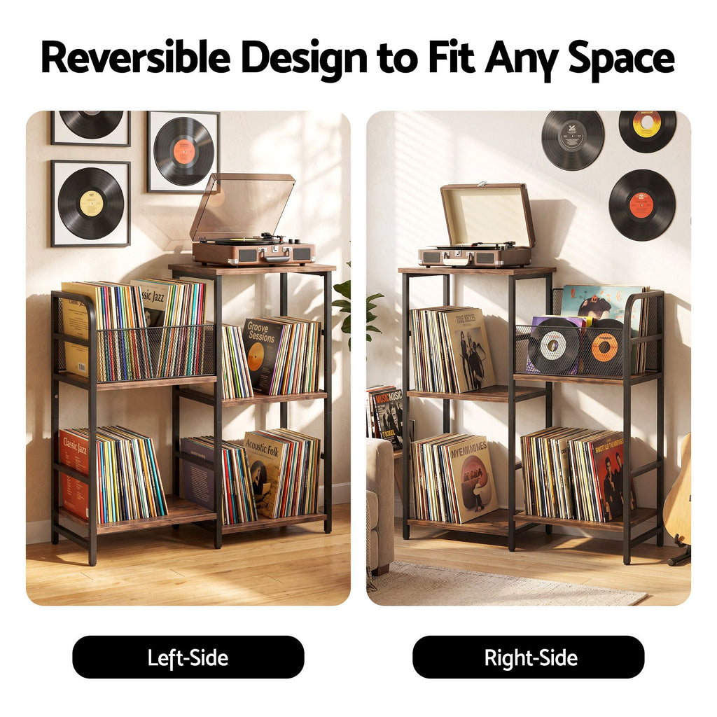 Record Player Stand with Vinyl Storage