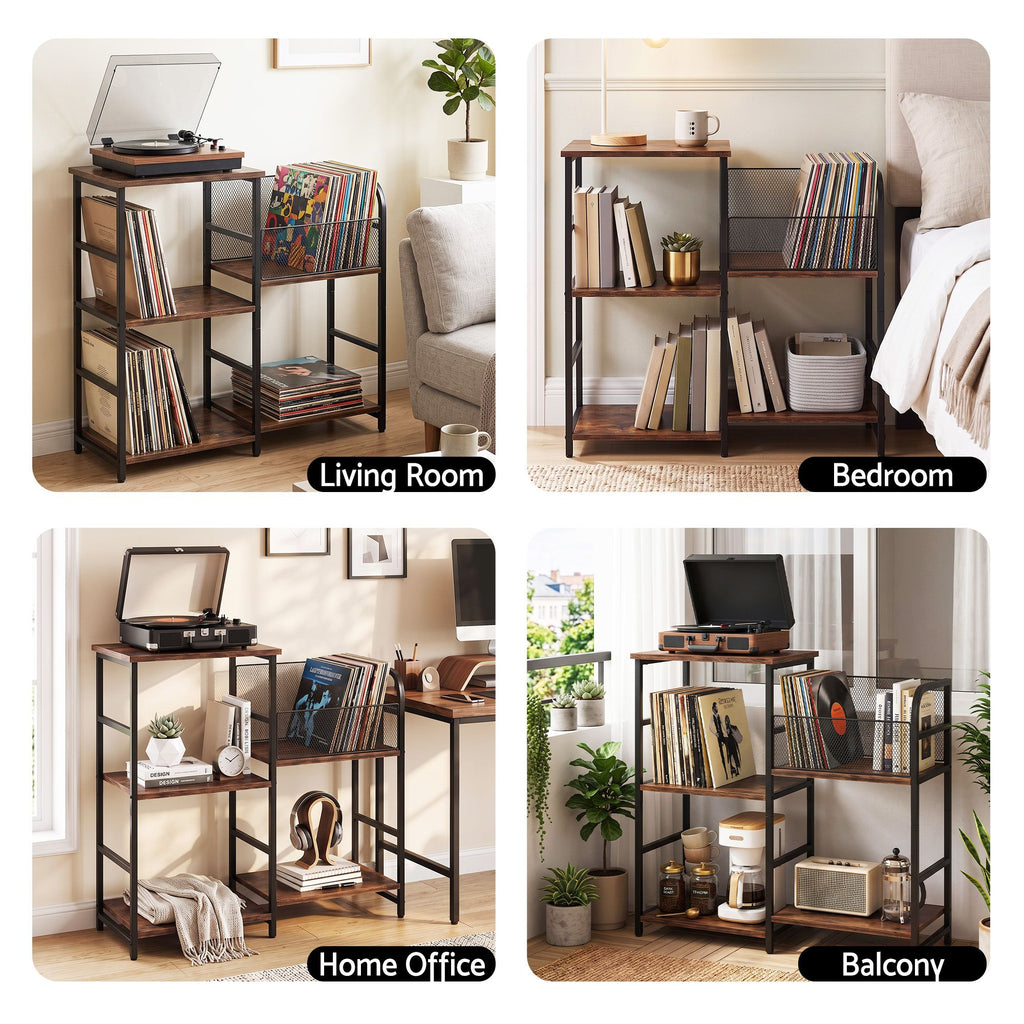 Record Player Stand with Vinyl Storage