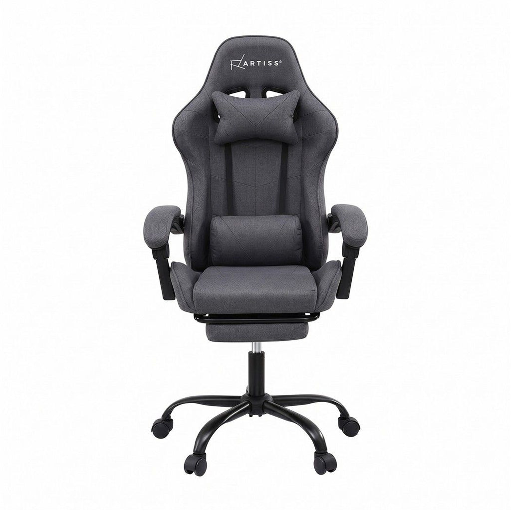 Gaming Chair with Massage – Dark Grey Fabric