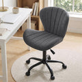 Armless Office Chair – Adjustable, Dark Grey Fabric