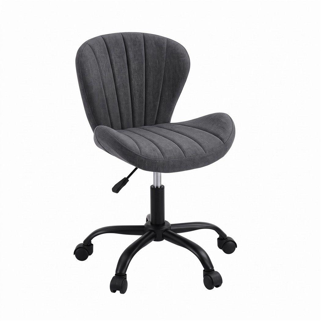 Armless Office Chair – Adjustable, Dark Grey Fabric