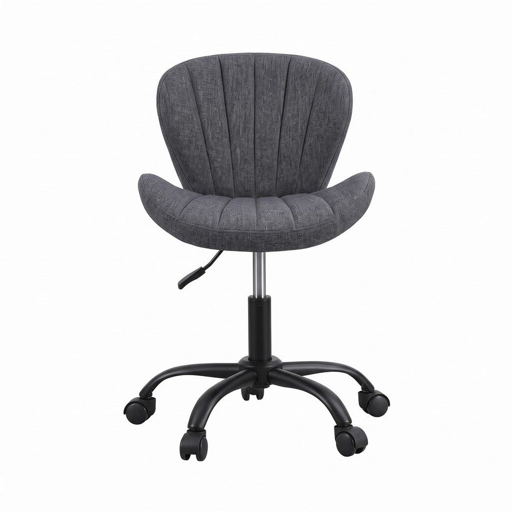 Armless Office Chair – Adjustable, Dark Grey Fabric
