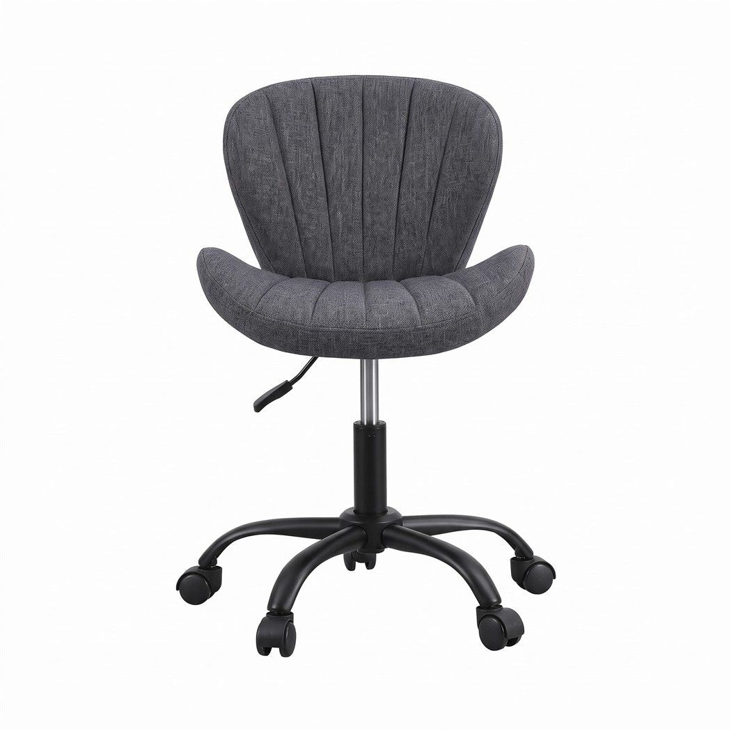 Armless Office Chair – Adjustable, Dark Grey Fabric
