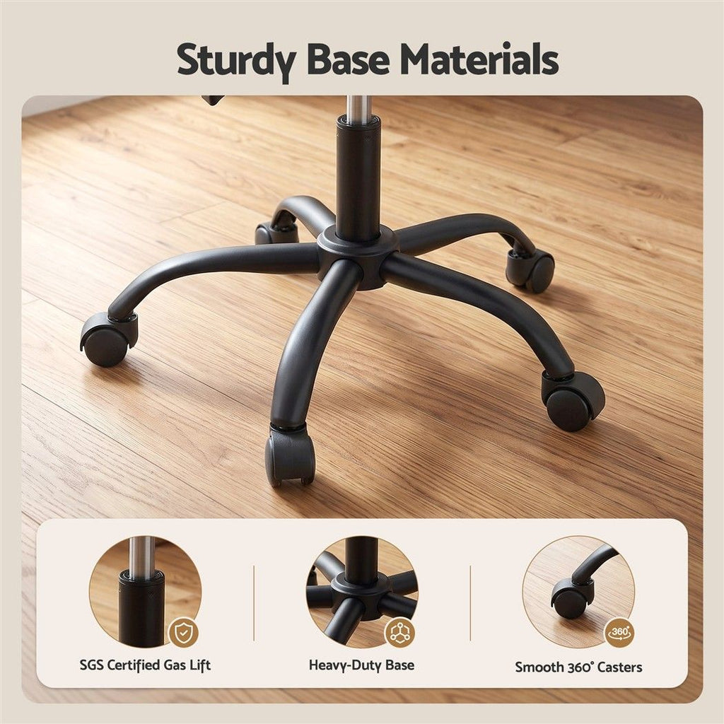 Armless Office Chair – Adjustable, Dark Grey Fabric