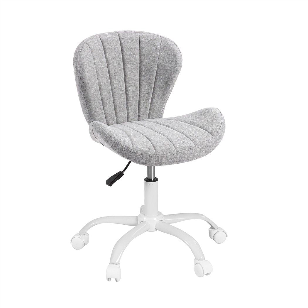 Armless Office Chair – Adjustable, Light Grey Fabric