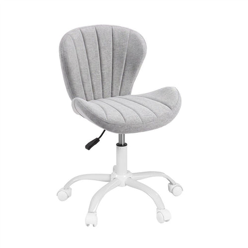 Armless Office Chair – Adjustable, Light Grey Fabric