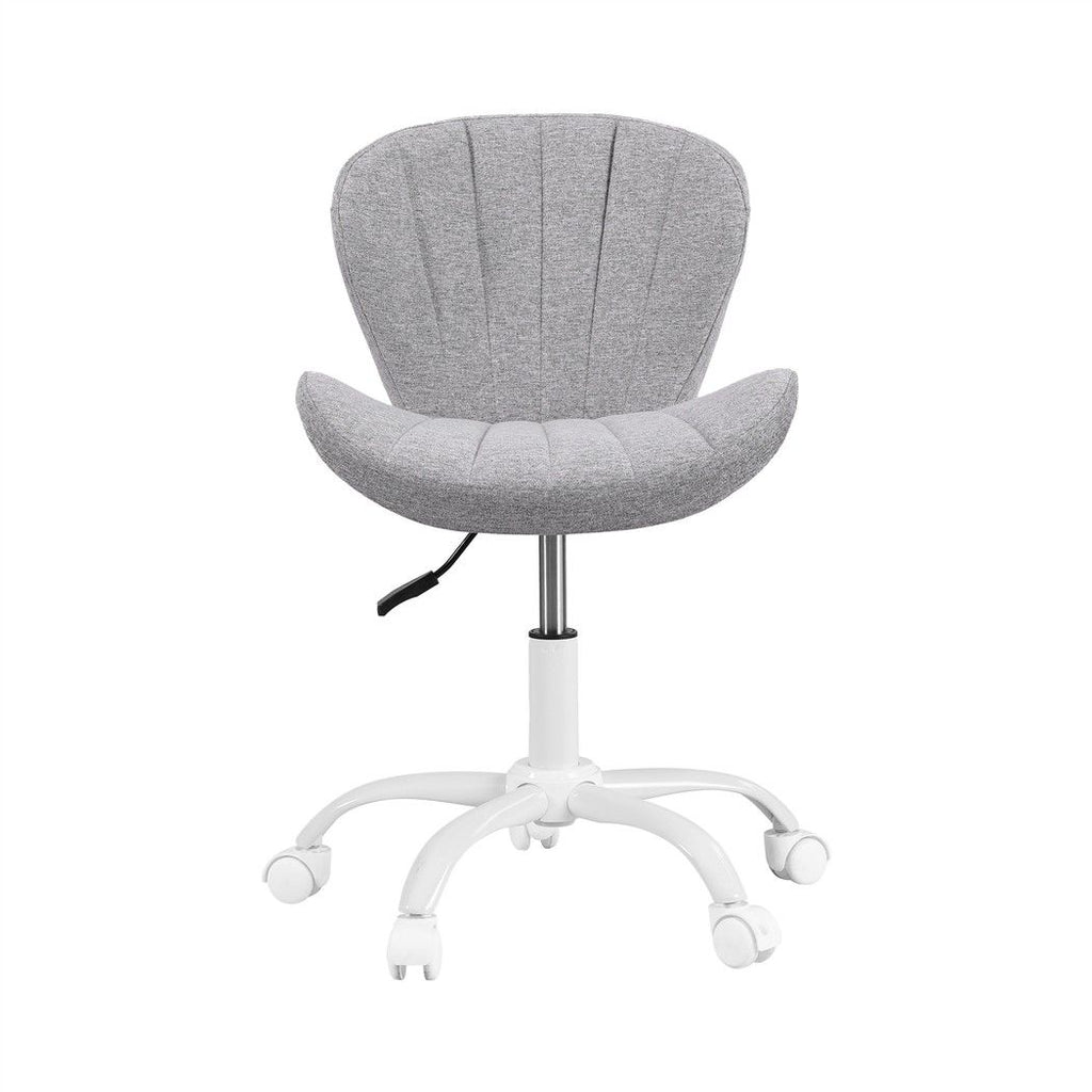 Armless Office Chair – Adjustable, Light Grey Fabric