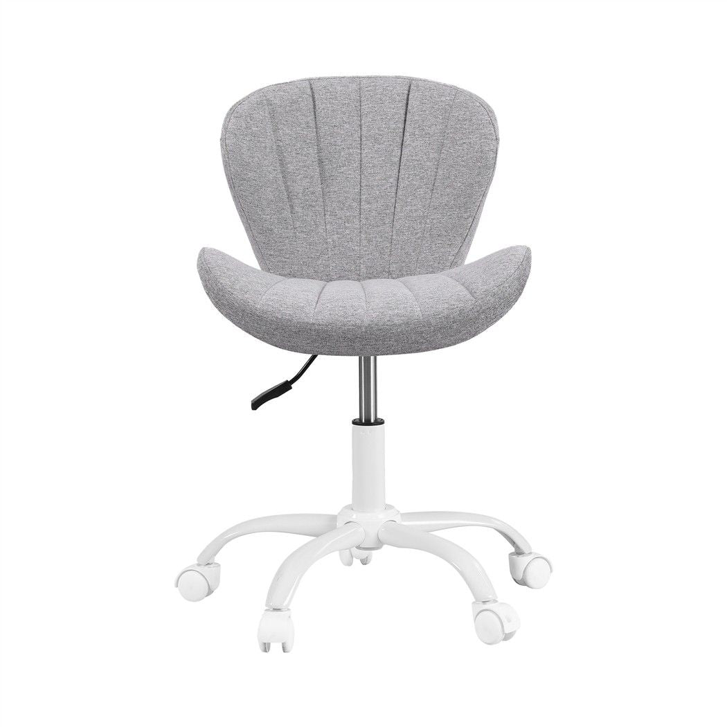 Armless Office Chair – Adjustable, Light Grey Fabric