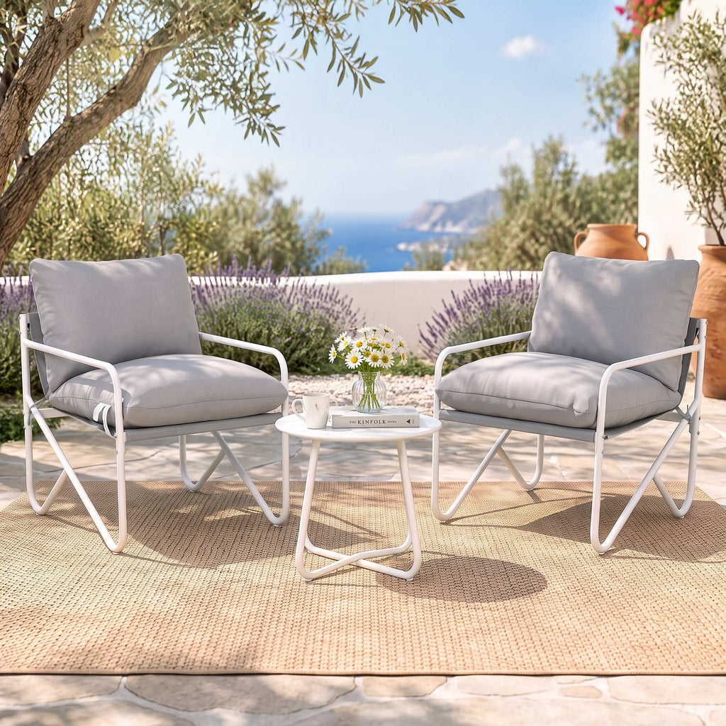 Outdoor Bistro Set – 3 Pieces, Grey