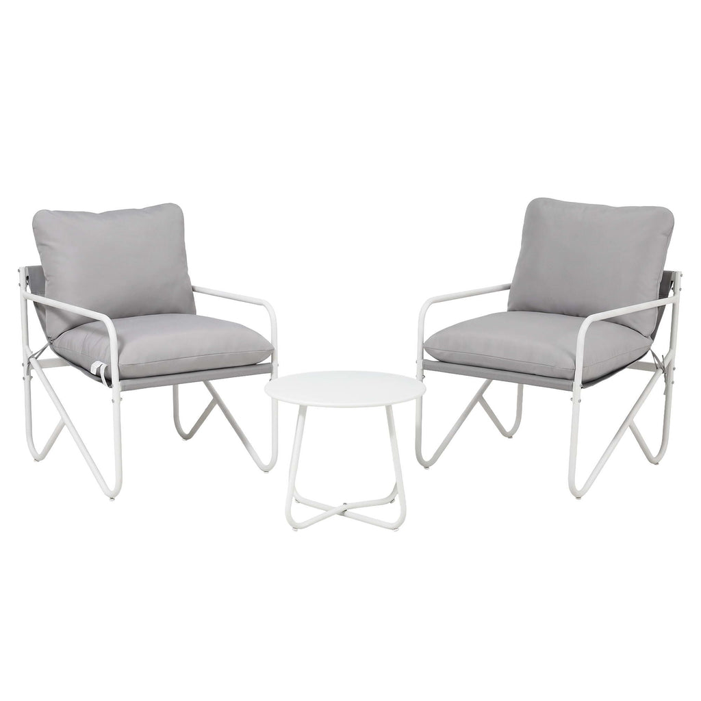 Outdoor Bistro Set – 3 Pieces, Grey