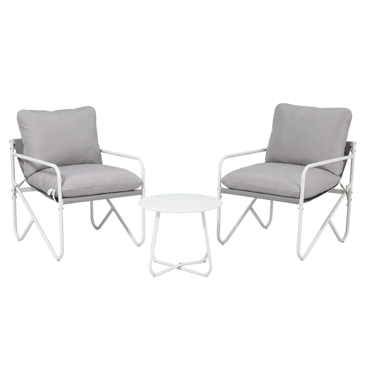 Outdoor Bistro Set – 3 Pieces, Grey