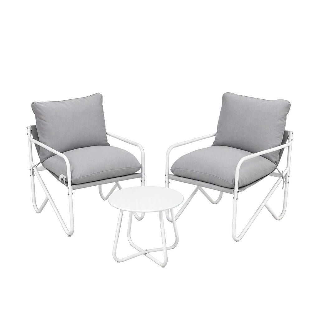 Outdoor Bistro Set – 3 Pieces, Grey