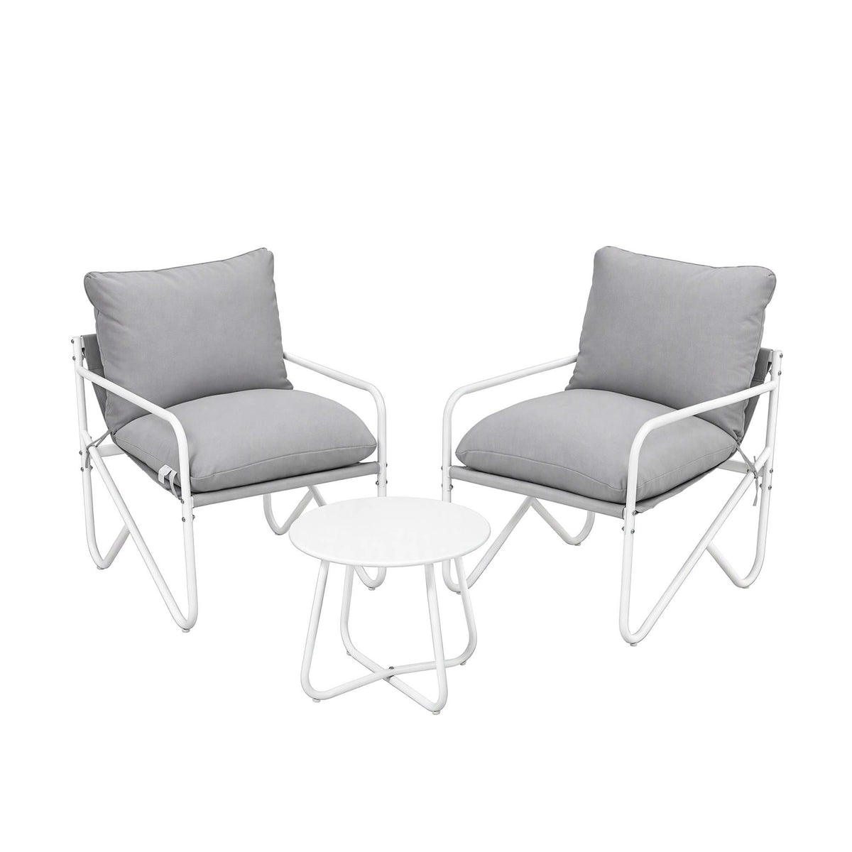 Outdoor Bistro Set – 3 Pieces, Grey