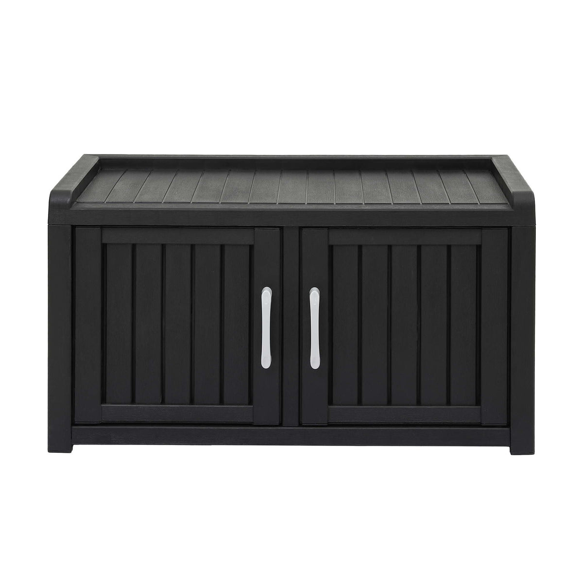 Outdoor Storage Bench with Shelf – Black