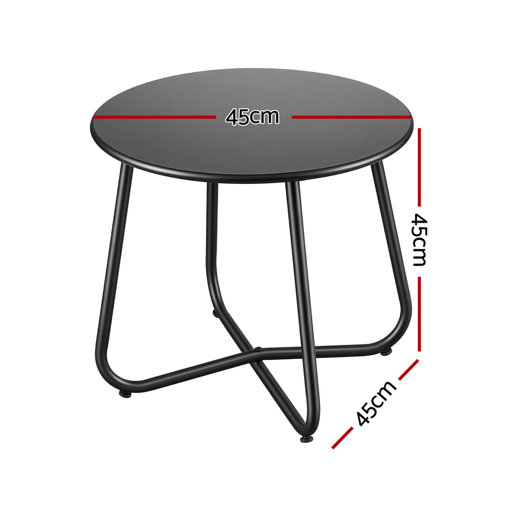 Outdoor Side Table – Round, Black